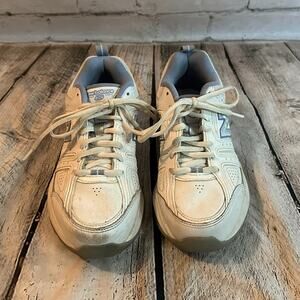 New Balance 409 White & Blue Women’s Casual Walking Shoes, Size 8.5, Pre-owned